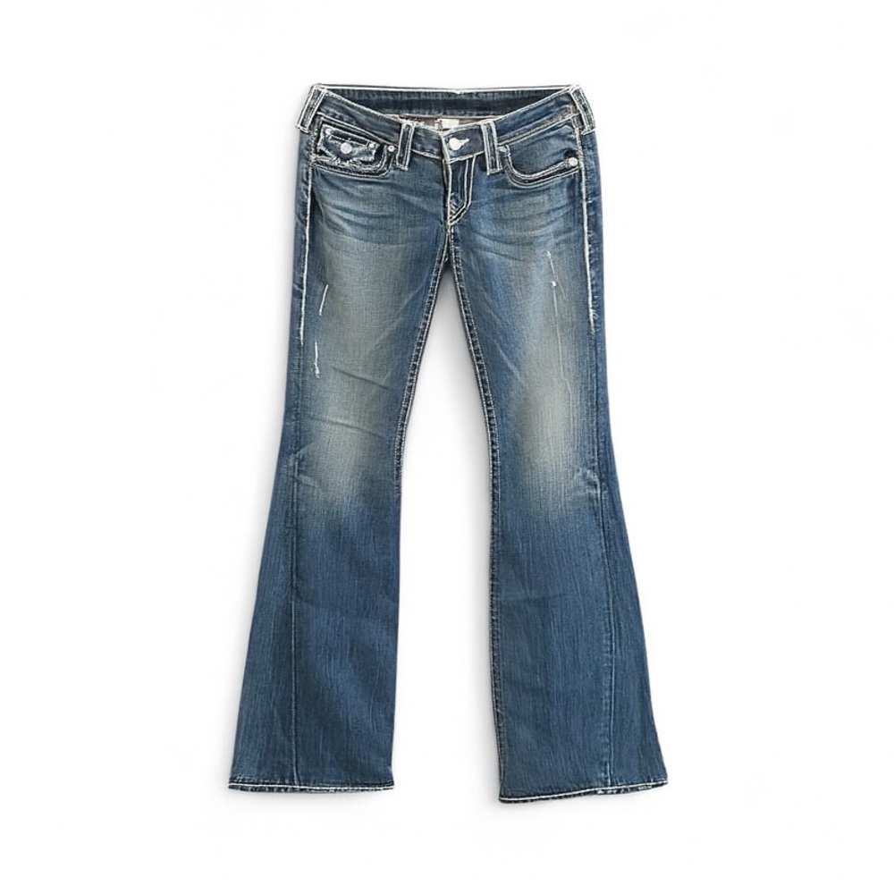 🇺🇸 MADE IN USA Y2K Bedazzled True Religion Low Rise Flare Jeans